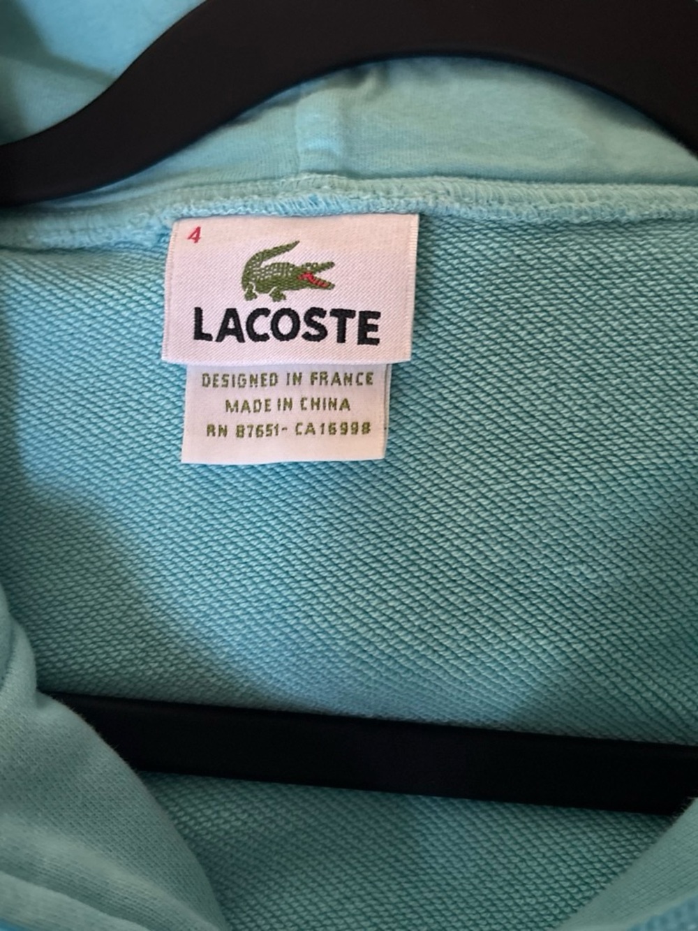Lacoste Aqua Zip Hoodie with Crocodile Logo - Picture 4 of 5